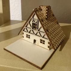 Laser Cut Räucherhäuschen (miniature Wooden Incense Burner)