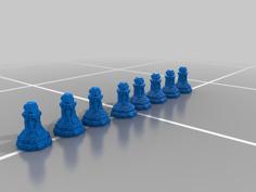 (3D Slash) PM3D_CHESS_SET_3_pawns 3D Printer Model