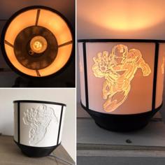 Iron Man Lithophane Lamp Shade 3D Printer Model