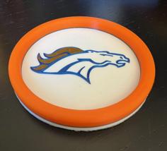 Denver Broncos Drink Coaster & Holder 3D Printer Model