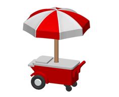 Ice Cream Cart W/ Umbrella (1:160 N Scale) 3D Printer Model