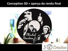 Déco Disque Vinyle – Horloge Michel SARDOU – Vinyl Record 3D Printer Model