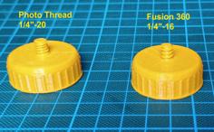 1/4″-20 And 3/8″-16 Inch Thread Profile For Fusion360 (.xml-Database) 3D Printer Model