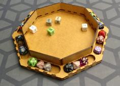 Octagonal Dice Tray, Laser Cut