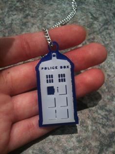 Laser Cut Dr Who Tardis Pendant