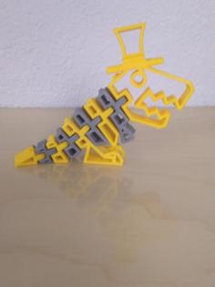 Hollow Flexi-Rex With Top Hat (Dual-Extrusion) 3D Printer Model