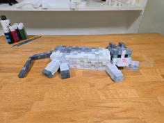 Textured Minecraft Cat 3D Printer Model