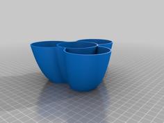 Epitrochoid Quad Planter 3D Printer Model