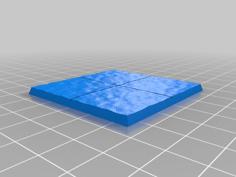 50mm Square Base With Rough Surface Texture 3D Printer Model