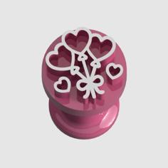 Marker Stamp For Brigadeiros And Sweets – 3 Hearts 3D Printer Model