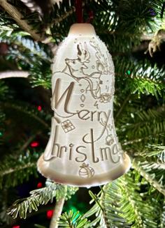 Christmas Lithophane Bell Ornament 3D Printer Model