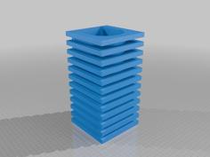 Futuristic Brutalist Vase With Hidden Compartment For Valuables (Requires Pausing During Print) MineeForm FDM 3D Print STL File 3D Printer Model