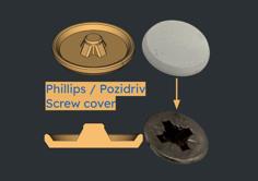 Phillips / Pozidriv Screw Cover 3D Printer Model