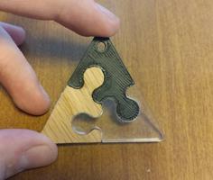 Triangle Puzzle Keychain 3D Printer Model