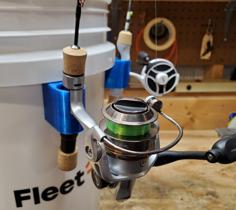 Bucket Ice Fishing Rod Holder 3D Printer Model