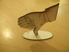 Laser Cut Fancy Thumb Down With Stand