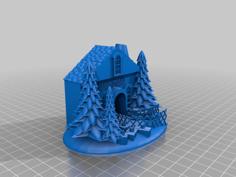 Santa’s House Ornament 3D Printer Model