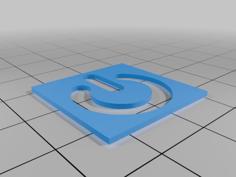 Power Symbol Stencil 3D Printer Model