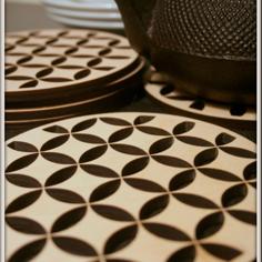 Laser Cut Wooden Trivet Shippo