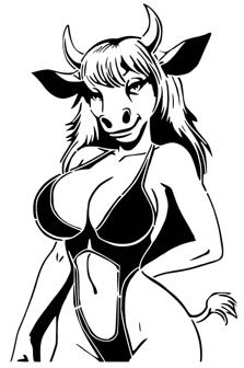 Bovine Girl Stencil 3D Printer Model