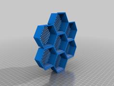 Stackable Hex Tray W/ Optional Lid 3D Printer Model