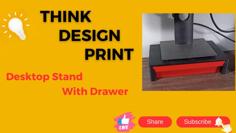 Desktop Stand With Drawer 3D Printer Model