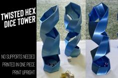 Twisted Hexagon Dice Tower 3D Printer Model