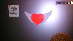 Heart & Wings Photo Frame Fridge Magnet 3D Printer Model