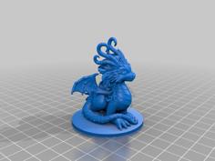 Cute Dragon With Base 3D Printer Model