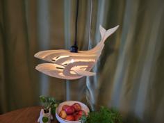 Laser Cut Wooden Whale Lamp