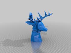 Low Poly Deer Head 3D Printer Model