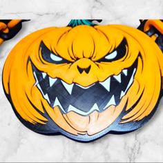 Halloween Jacko Killer Pumpkin Emblem Chain Link 3D Printer Model