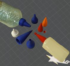 PET-Flaschen Düsen, Verschluss / Pet Bottle Nozzle, Cap, Pourer 3D Printer Model