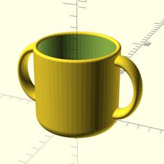 Customizable 2-handled Cup 3D Printer Model