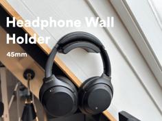 Minimalistic Headphone Wall Holder 3D Printer Model