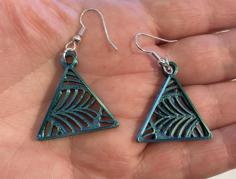 Triangle Earrings (leaf Pattern) 3D Printer Model