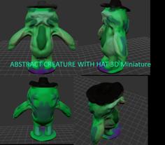 Abstract Creature With Hat 3D Miniature 3D Printer Model