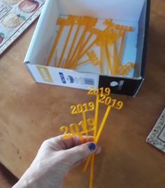 2019 New Years Party Picks And Swizzle Sticks 3D Printer Model