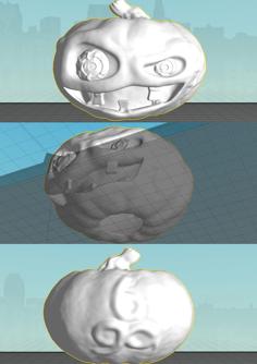 Large Evil Pumpkin Cane Head Halloween Costume 3D Printer Model