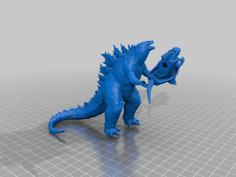 Godzilla Carrying GodziBenchy 3D Printer Model