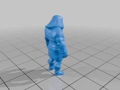 28mm DND Fantasy Mini Zombie-Like Skeleton Fighter MineeForm FDM 3D Print STL File 3D Printer Model