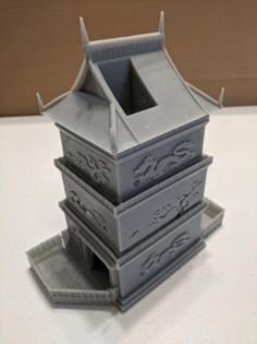 Dragon Dice Tower (resin Printer Split) 3D Printer Model