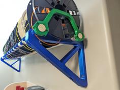 Filament Spool Shelf Bracket (with End Stops And Anti-Tangle Clips) 3D Printer Model