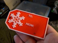 Snowflake Gift Tag 3D Printer Model