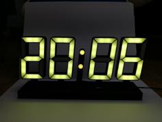 Seven Segment LED Clock (ESP8266 + WS2812b) 3D Printer Model