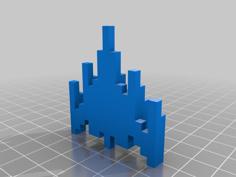 Galaga Ship Flat 3D Printer Model