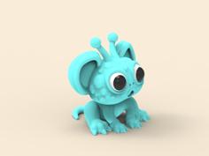 Fantasy Blue Monster Kawaii 3D Printer Model