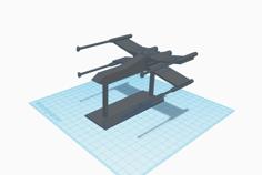 Low-poly X-Wing 3D Printer Model