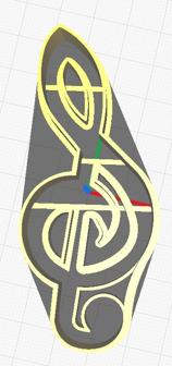 Treble Clef Cookie Cutter With Imprint 3D Printer Model