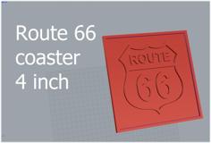 Coaster Route 66 3D Print Or Laser Cut 3D Printer Model